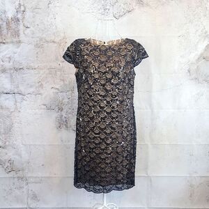 Jessica Howard Sequined Evening Dress - Black Womens Size 6